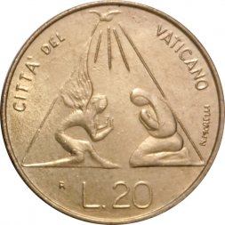 Ватикан 20 лир 1983 год