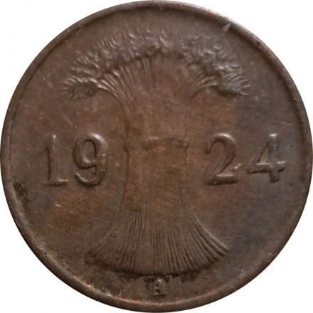 Веймарская республика 1 рентенпфенниг 1924 год (A)