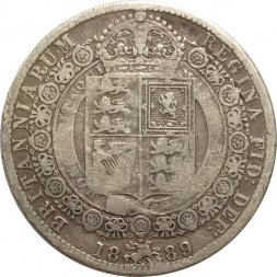 Великобритания 1/2 кроны 1889 год