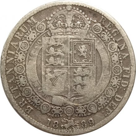 Великобритания 1/2 кроны 1889 год