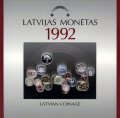 Набор из 8 монет Латвии 1992 год - Новые монеты Латвии (в буклете)