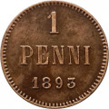 Финляндия 1 пенни 1893 год - Александр III - UNC