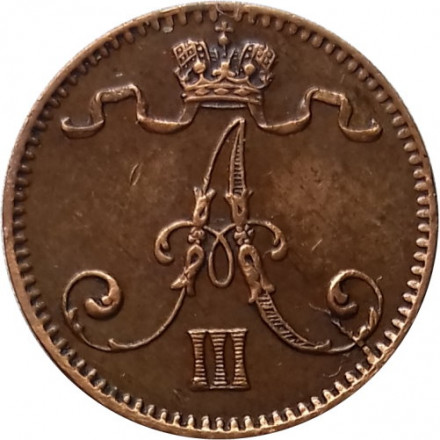 Финляндия 1 пенни 1893 год - Александр III - UNC