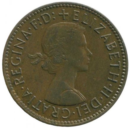 Великобритания 1/2 пенни 1966 год