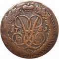 2 копейки 1761 год (номинал под Св. Георгием, гурт сетчатый) Елизавета Петровна (1741 - 1762) - VF