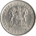 ЮАР 5 центов 1986 год - Африканская красавка (райский журавль)
