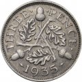 Великобритания 3 пенса 1935 год - Король Георг V