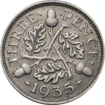 Великобритания 3 пенса 1935 год - Король Георг V