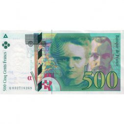 Франция 500 франков 1995 год - Портреты Марии Склодовской-Кюри и ее супруга Пьера Кюри - UNC