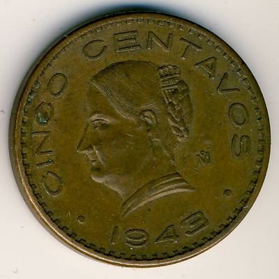Мексика 5 сентаво 1943 год
