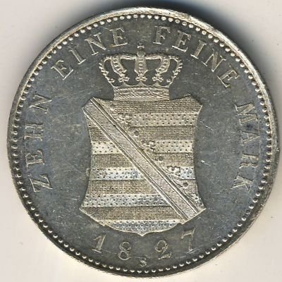 Саксония 1 талер 1827 год
