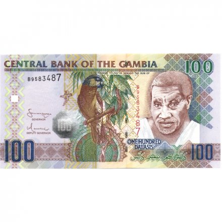 Гамбия 100 даласи 2006 год - Сенегальский попугай UNC