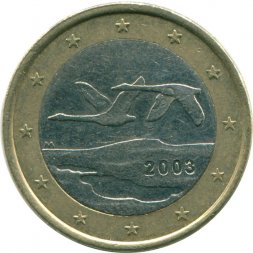 Финляндия 1 евро 2003 год - Летящие лебеди
