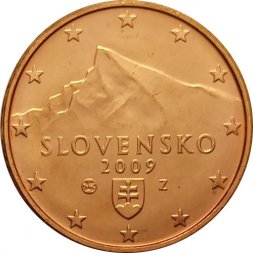 Словакия 5 евроцентов 2009 год UNC