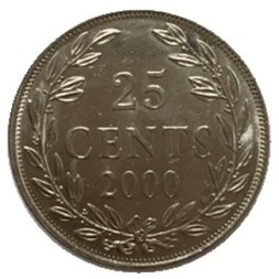 Либерия 25 центов 2000 год