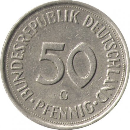ФРГ 50 пфеннигов 1977 год (G)