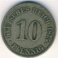 Германия 10 пфеннигов 1875 год (Е)