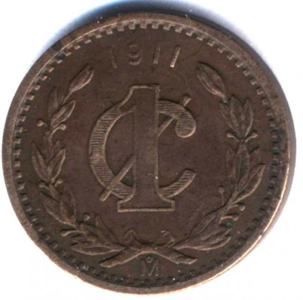Мексика 1 сентаво 1911 год - Герб