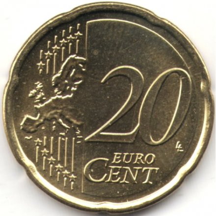 Ирландия 20 евроцентов 2013 год - Кельтская арфа