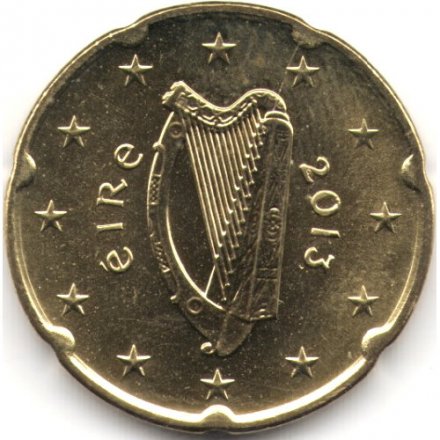 Ирландия 20 евроцентов 2013 год - Кельтская арфа
