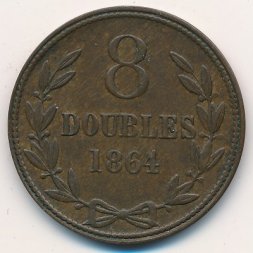 Гернси 8 дублей 1864 год