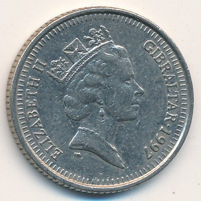 Гибралтар 10 пенсов 1997 год