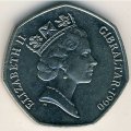 Гибралтар 50 пенсов 1990 год