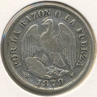 Чили 20 сентаво 1879 год