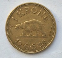 Монета Гренландия 1 крона 1926 год