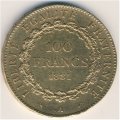 Франция 100 франков 1881 год