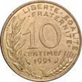 Франция 10 сантимов 1991 год - Марианна