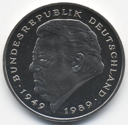 ФРГ 2 марки 1991 год - Франц Йозеф Штраус (D)
