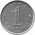 Франция 1 сантим 1964 год - Колос пшеницы