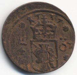 Швеция 1/4 эре 1634 год (отношение авс/рев медальное)