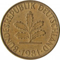 ФРГ 10 пфеннигов 1981 год (F)