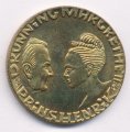Дания 20 крон 1992 год - 25 лет свадьбе принца Хенрика и королевы Маргрете II