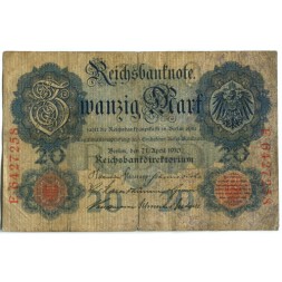 Германия 20 марок 1910 год - G