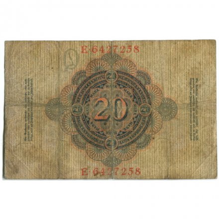 Германия 20 марок 1910 год - G