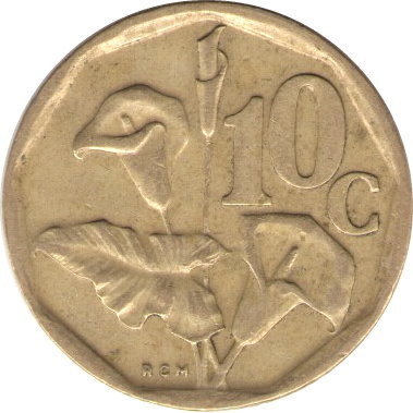 ЮАР 10 центов 1992 год
