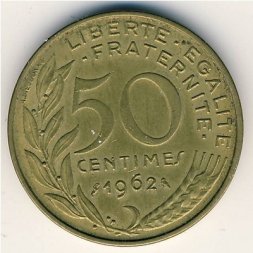 Франция 50 сантимов 1962 год