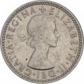 Великобритания 6 пенсов 1955 год