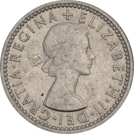 Великобритания 6 пенсов 1955 год