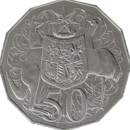 Австралия 50 центов 2007 год - Кенгуру и страус