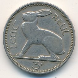 Ирландия 3 пенса 1968 год