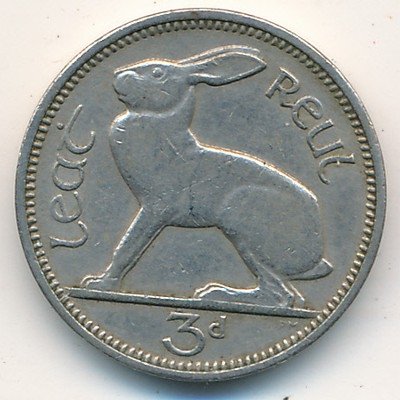Ирландия 3 пенса 1968 год