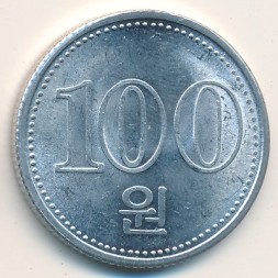 Монета Северная Корея 100 вон 2005 год - Герб