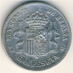 Испания 1 песета 1883 год