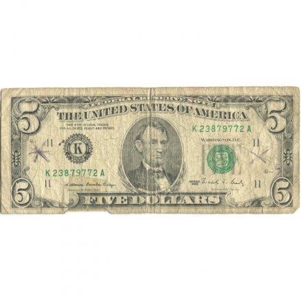 США 5 долларов 1988 год - K - G