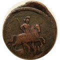 1 копейка 1758 год Елизавета Петровна (1741 - 1762) - брак: прищеп - VF