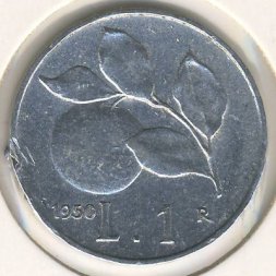 Италия 1 лира 1950 год